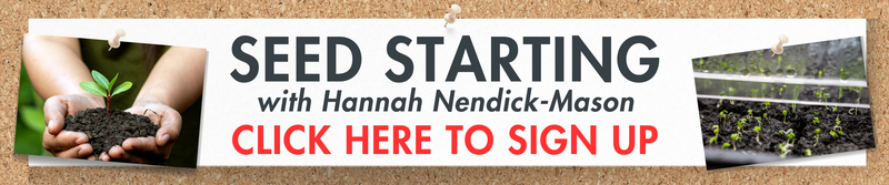 CLICK HERE to sign up for Seed Starting with Hannah Nendick-Mason