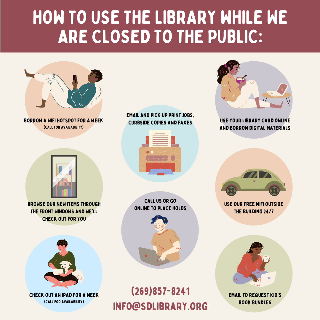 How to use the Library while we are closed to the public