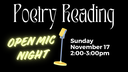 Poetry Reading: Open Mic Night